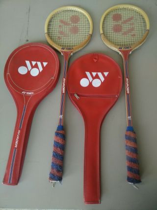 Vtg Yonex Invader Badminton Squash Racquets (2) Sq4000 Rare