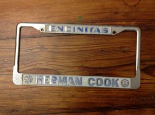 Encinitas Ca Herman Cook Volkswagen Vw Vintage Dealer License Plate Frame
