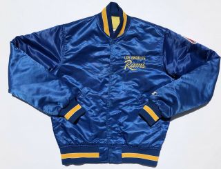 Vintage Los Angeles Rams Starter Satin Jacket Jersey Shirt 90s Nfl Donald Goff