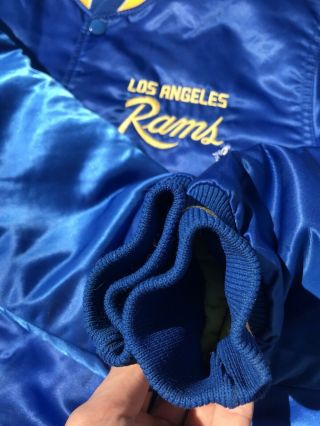 Vintage Los Angeles Rams Starter Satin Jacket Jersey Shirt 90s NFL Donald Goff 7