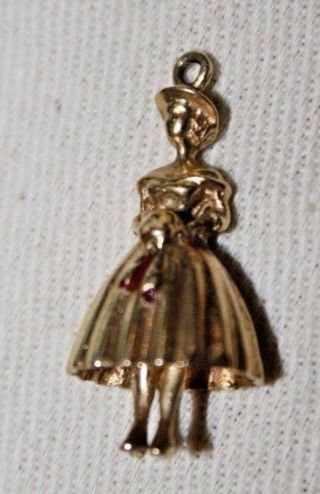 Vintage 14k Yellow Gold Maid Of Honor Charm