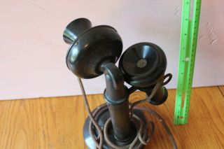 Kellogg candlestick Telephone Vintage 1907 Bakelite handle Antique phone F - 301 3