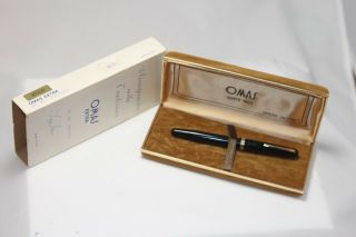 Vintage Omas 620 Fountain Pen Black Piston Filler Nos Med Nib