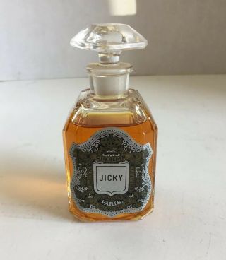 Vintage Rare 1930s Guerlain Jicky Flacon Carre Almost Full Bottle Perfume