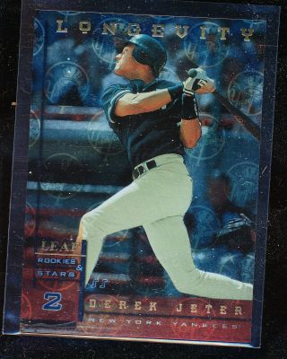1998 Leaf Rookies & Stars Derek Jeter Longevity 14/50 Rare Parallel 34