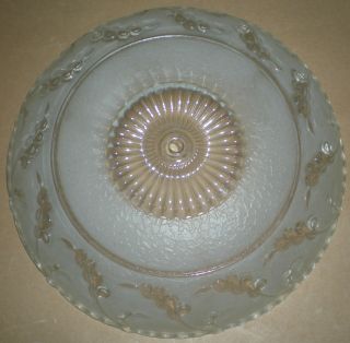 Vintage Glass Ceiling Light Fixture Lens Shade Diffusser Single Hole Mount 14 "