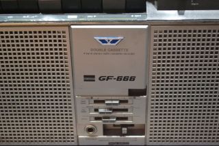 Vintage SHARP GF - 666 stereo radio cassette recorder 80 ' s boombox made in japan 6
