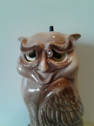 Rare Vintage Claes Pottery 50 ' s TV Lamp,  Owl 4