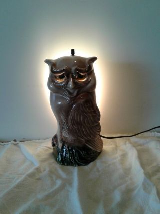 Rare Vintage Claes Pottery 50 ' s TV Lamp,  Owl 7