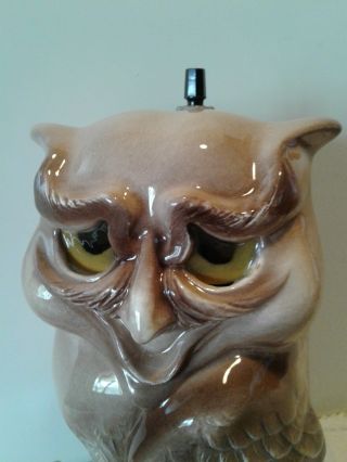 Rare Vintage Claes Pottery 50 ' s TV Lamp,  Owl 8