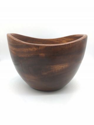 Vintage Hawaiian Koa Wood Carved Bowl
