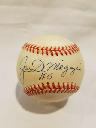 Vintage Joe Dimaggio Autographed Baseball W/ Glass Display Case L@@k