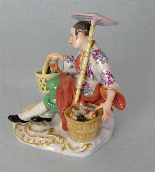 MEISSEN RARE FIGURINE CHINESE FISH SELLER WITH PARASOL NO:3652 7