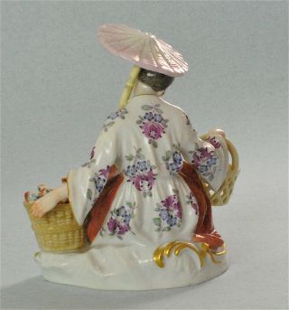 MEISSEN RARE FIGURINE CHINESE FISH SELLER WITH PARASOL NO:3652 9