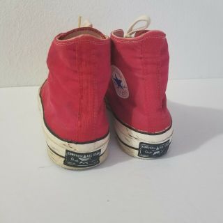 Vintage Red Canvas CONVERSE ALL STAR High Top Sneakers Sz - 11.  5 Made in USA 5