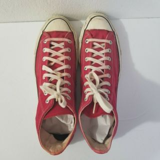 Vintage Red Canvas CONVERSE ALL STAR High Top Sneakers Sz - 11.  5 Made in USA 6