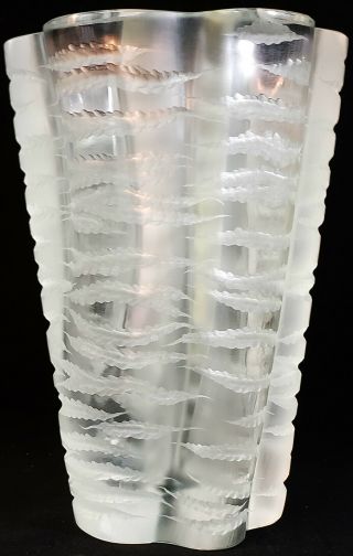 Vintage Lalique France Crystal Heavy Vase