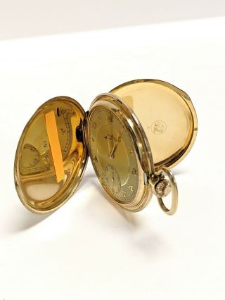 1900’s German Junghans Pocket Watch Gold Filled Hunter Running Well