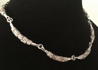 Vintage Mexico Taxco Sterling Silver Collar Necklace - 53 Grams,  Hallmarked