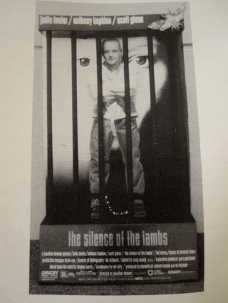 Vintage 1991 The Silence Of The Lambs Movie Standee Floor Prop 5ft