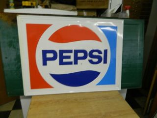 Nos Large Vintage 1978 Pepsi Cola Soda Pop Gas Station 47x35 Embossed Metal Sign