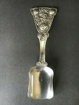 Antique Iona Alexander Ritchie Scottish Silver Caddy Spoon Arts & Crafts Celtic