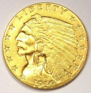 1914 Indian Gold Quarter Eagle $2.  50 Coin - - Rare Coin