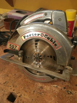 Vintage,  Porter Cable,  Model 597,  7 - 1/4 inch Circular Saw,  runs well 2