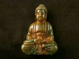 Unusual Chinese Old Jade Hand Carved Buddha Little Statue B121