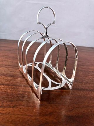 WM HUTTON & SONS ENGLISH STERLING SILVER TOAST RACK 1904: NO MONOGRAM 152G 2