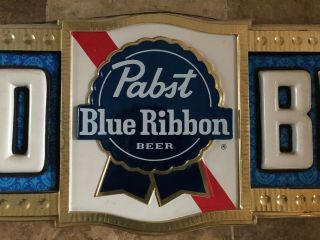 (VTG) 1960s Pabst Blue Ribbon Beer Hanging Plastic Cold Beer Advertising Sign 2