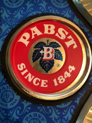 (VTG) 1960s Pabst Blue Ribbon Beer Hanging Plastic Cold Beer Advertising Sign 8