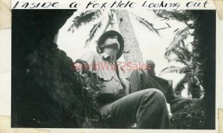 122 Wwii 6th Seabees Guadalcanal Photo View From Inside Foxhole