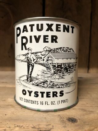 Vintage Patuxent River Leonard Copsey Oraville Md Oyster Tin Can.