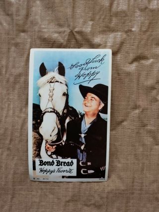 Vintage 1950s Bond Bread Hopalong Cassidy Hoppy Premium Photo Card