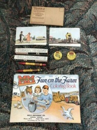 Vintage Minneapolis Moline Pencils,  Tape Measures,  Coloring Books,  Post Cards