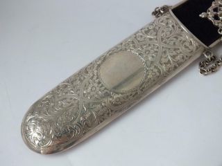 Decorative Antique Sterling Silver Glasses Case 1905/ L 22.  5 cm 5