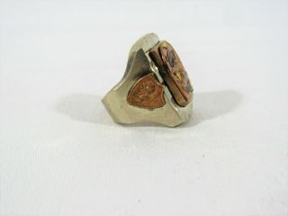 Vintage Mexican Biker Ring,  Double Horse Head in Lucky Horseshoe Rockabilly 4