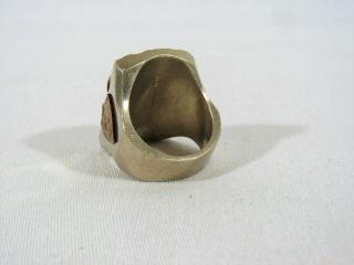 Vintage Mexican Biker Ring,  Double Horse Head in Lucky Horseshoe Rockabilly 6