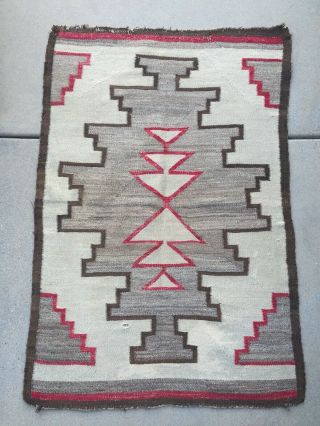 Vintage Navajo Rug Wool Handwoven Native American Textile 47” X 32”