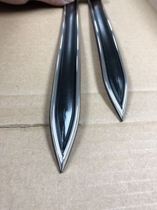Vintage Type 7/8 " Black With Chrome Body Side Molding Formed Pointed Ends