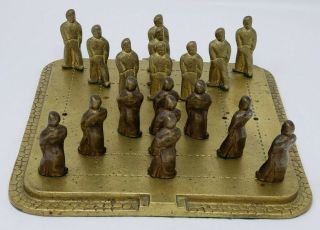 Vintage All Brass Nine Mens Morris Strategy Game Chess Alternative Great Display