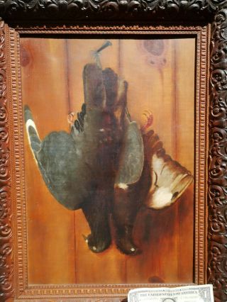 Rare 1880s Trompe L ' Oeil Nature Still Life oil painting on canvas Wow 3