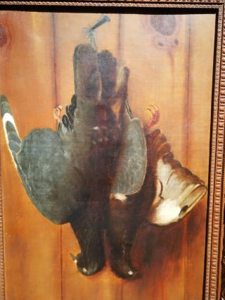 Rare 1880s Trompe L ' Oeil Nature Still Life oil painting on canvas Wow 4