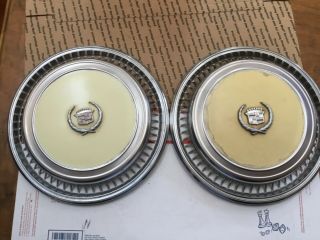 Vintage - 1973 Cadillac Hubcaps Wheelcover Set Of 2