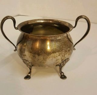 Antique WHITING Sterling Silver Footed Creamer And Sugar Bowl 229.  4 Grams 4