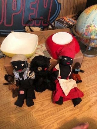 Rare African Americana Vintage Dixie Dolls In Goid