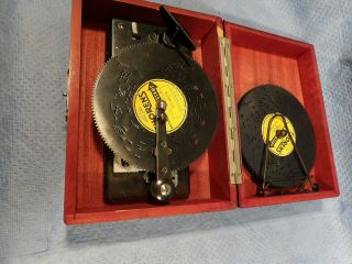 Vintage Thorens Windup Music Box With Six Discs