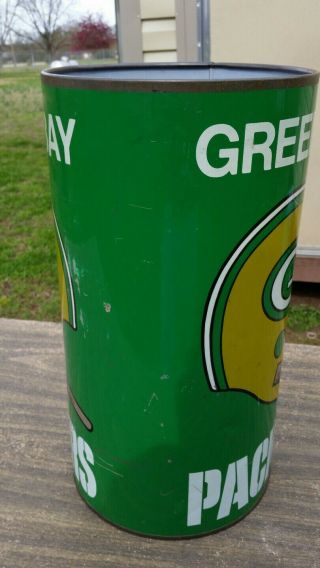 VINTAGE NFL 1960s Green Bay Packers Metal Trash Can Rare 19 