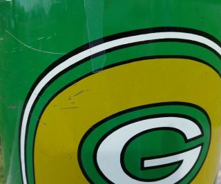 VINTAGE NFL 1960s Green Bay Packers Metal Trash Can Rare 19 